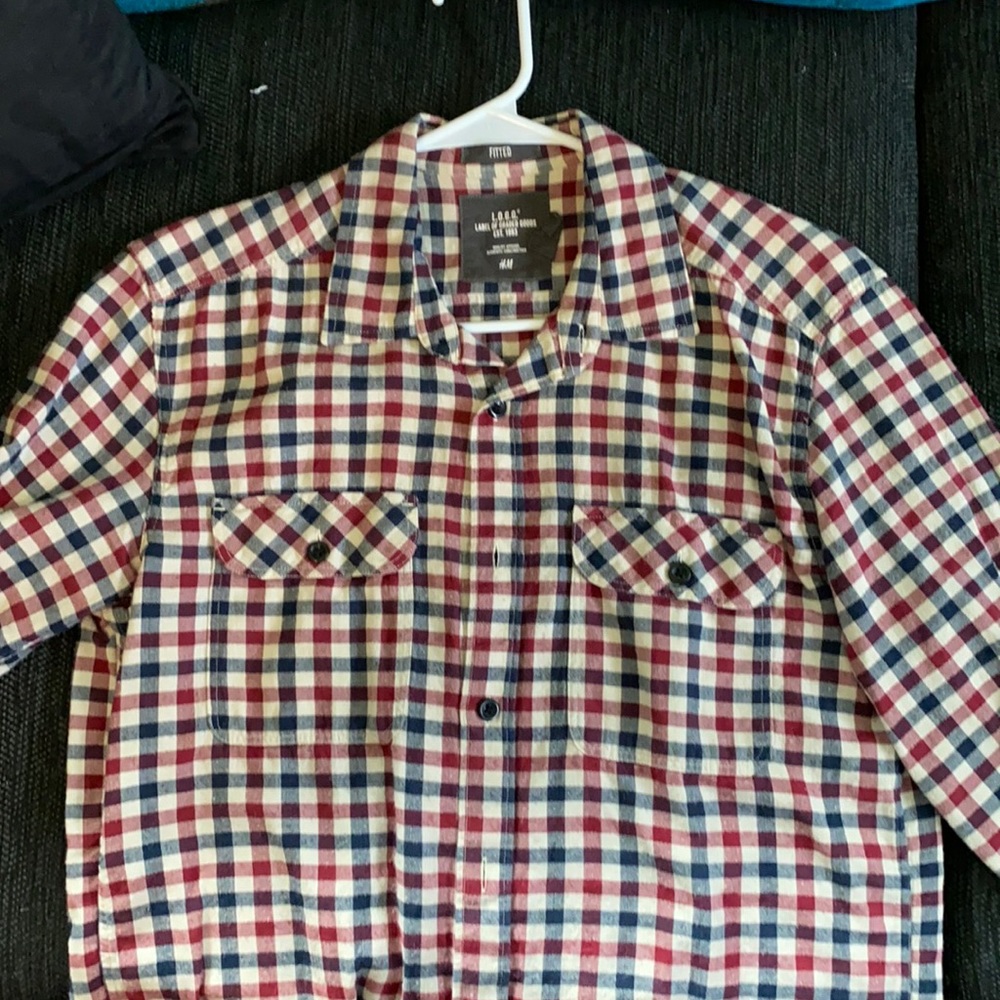 H&M Patriotic Flannel Button Down Shirt